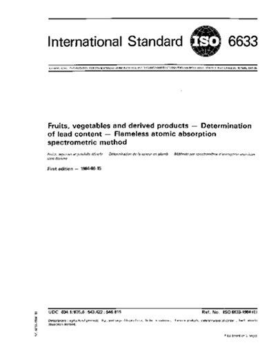 ISO 6633:1984, Fruits, vegetables and derived products - Determination ...