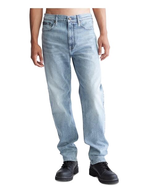 Calvin Klein Mens Denim High Rise Straight Leg Jeans - Walmart.com