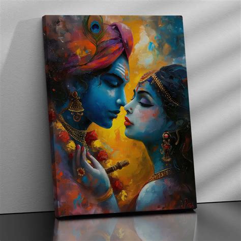 Radha Krishna Canvas Wall Art Print: Divine Serenity for Every Space ...