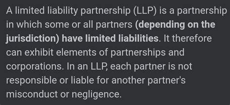 define limited liability partnership - Brainly.in