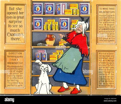 Chromolithographed advertising give away for Cadbury's Cocoa showing ...