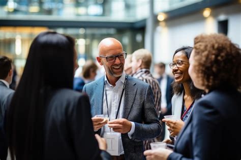 Group of People Standing in a Room Talking 的图像结果