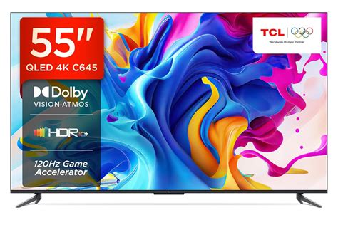 TCL 139 cm (55 inches) 4KUltra HD Smart QLED Google TV 55C645 (Black ...