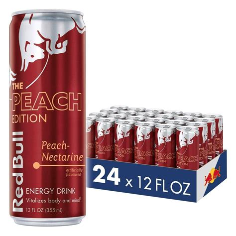 Red Bull Energy Drink, Peach-Nectarine Edition 24 Pack 12 FL Oz ...