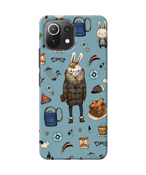 Canvas rabbit print Mi 11 Lite NE 5G Back Cover Case Online at Best ...