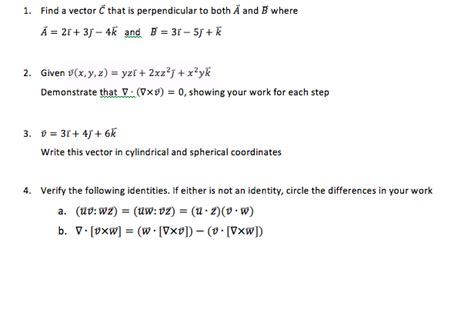 Find Vector Perpendicular to a and C 的图像结果