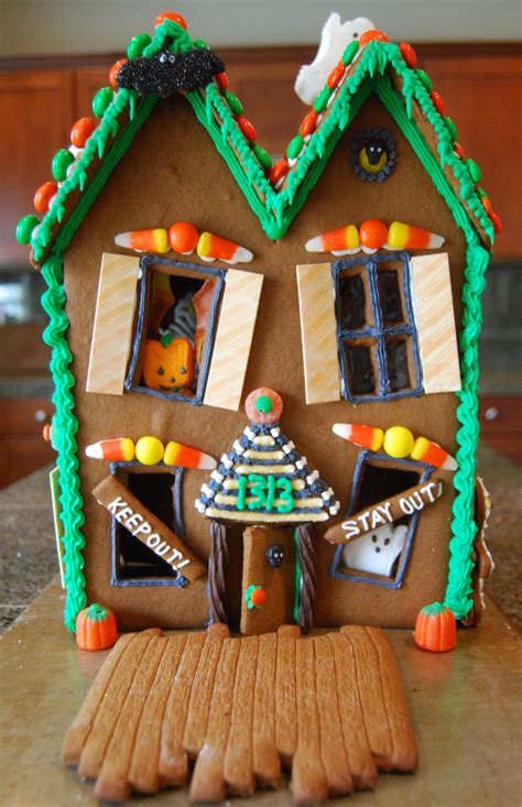 Whimsical Haunted Gingerbread House with Candy Details