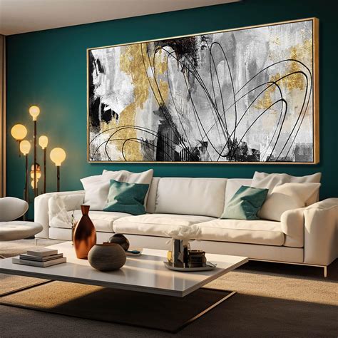 Amazon.com: Large Canvas Wall Art Gold Abstract Paintings 30x60 Inch ...
