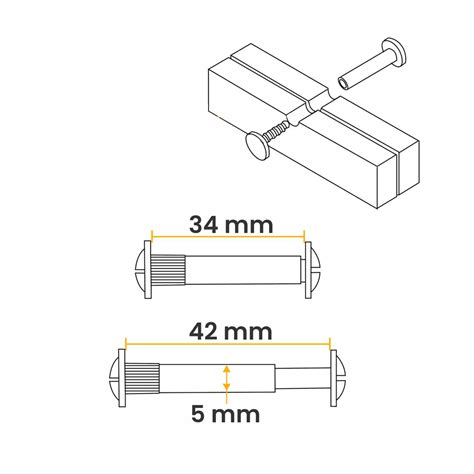 Parafuso União Flangeado Ø 5 X 34 Mm Fechado E 42 Mm Aberto - Mark ...