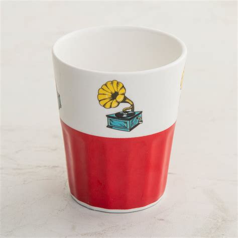 Buy Raisa-Retro Printed Sets - Bone China - Cutting Chai Cup - 8 cm H x ...