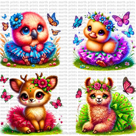 Watercolor Cute Animals Clipart PNG, Baby Nursery Animals, 42 PNG Files ...
