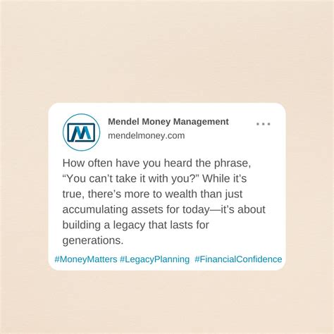 Bradley Mendel, CFP® on LinkedIn: #moneymatters #legacyplanning # ...