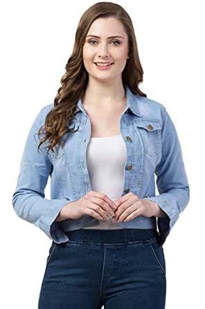 FUNDAY FASHION Women's Solid Regular Jacket (IN, Alpha, S, Regular ...