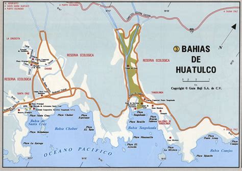 Bahias de Huatulco city map. Free detailed map of Bahias de Huatulco city Mexico