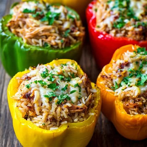 Shredded Chicken & Rice Stuffed Peppers – Best Easy Recipe - Forever ...