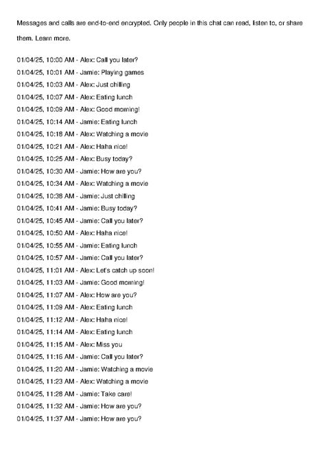 Dummy WhatsApp Chat Log: Messages & Calls Overview - Studocu