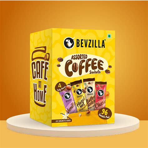 Buy 96 Sachets Assorted Coffee Powder Box in India at Best Price - Zop ...