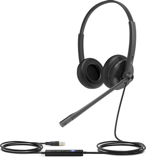 Yealink UH34 Dual with Microphone Wired Headset, MS Certified Teams ...