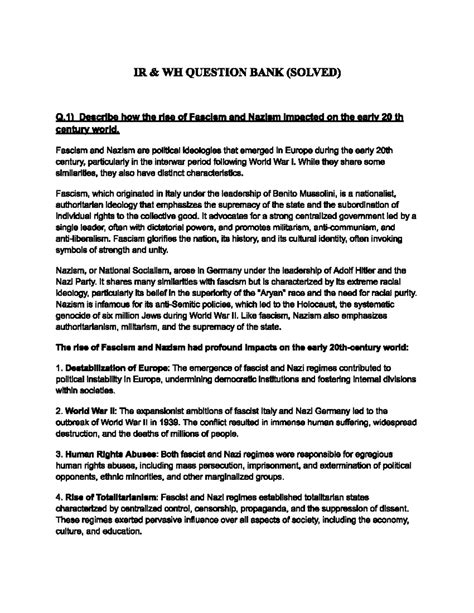 IR & WH Question Bank - IR WH QUESTION BANK (SOLVED) Q) Describe how ...