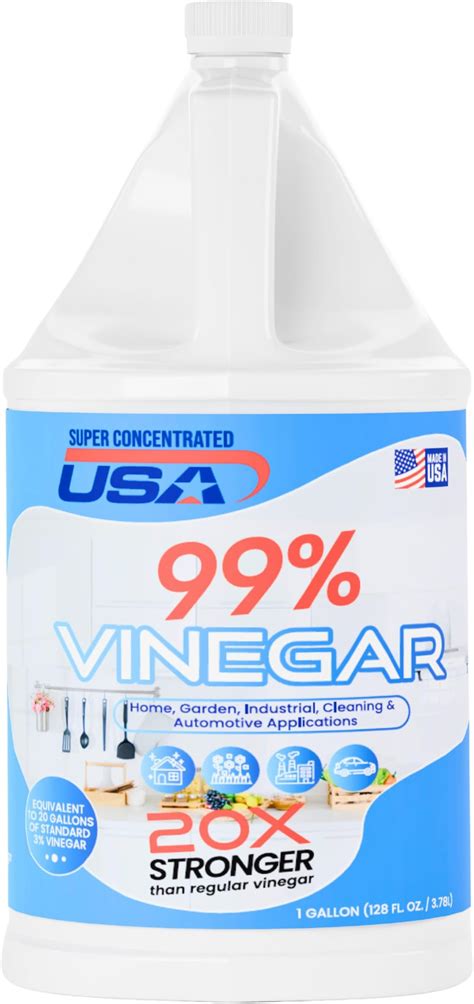 Amazon.com: Super Concentrated USA 99% Pure Vinegar - Dilutes to 20 ...