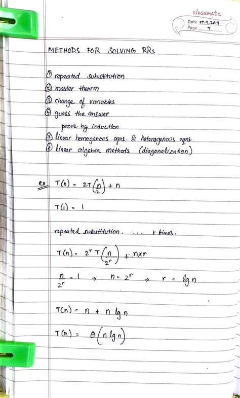 Image result for Solving Recurrence Relation Using Substitution in Maths