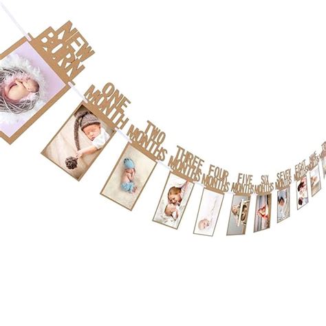 Party Propz 1-12 month photo frame banner - Set of 1 Paper photo banner ...