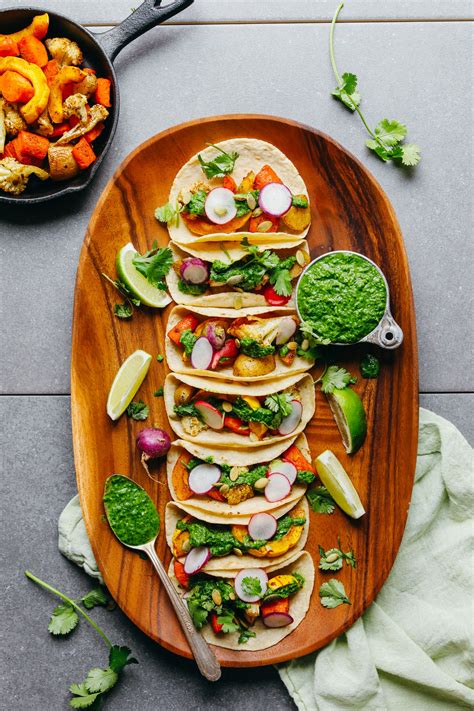 Roasted Vegetable Tacos with Green Sauce | Minimalist Baker Recipes