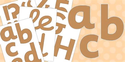 👉 Neutral Light Brown Display Letters and Numbers Pack