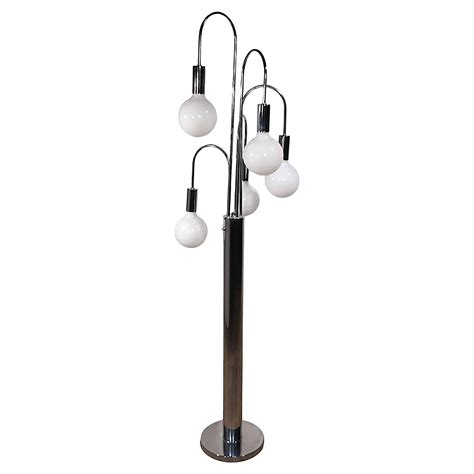 1970s Robert Sonneman Chrome Waterfall Floor Lamp For Sale at 1stDibs