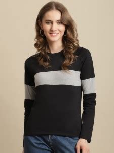 Fabflee Printed Women Round Neck Black T-Shirt - Buy Fabflee Printed ...