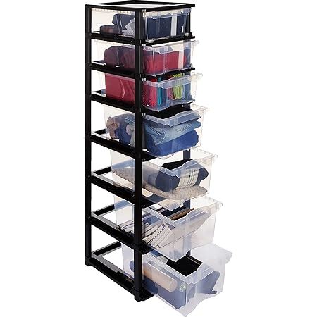 Amazon Brand - Solimo Plastic Multipurpose Modular Drawer, 7 Racks ...