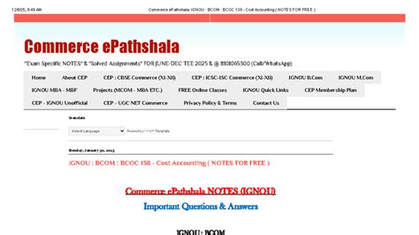 Commerce ePathshala: IGNOU BCOM BCOC 138 Cost Accounting Notes for TEE ...