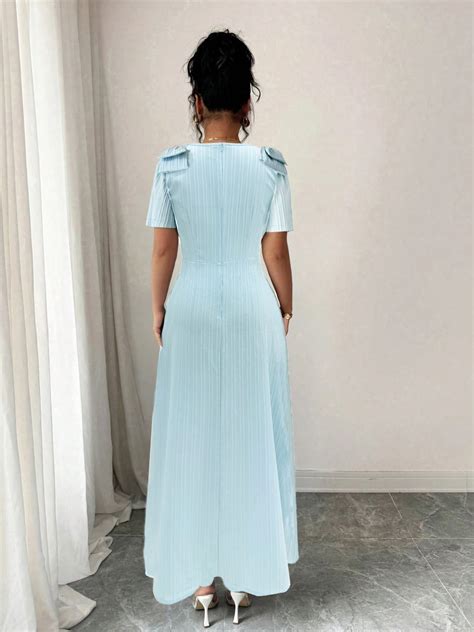 Casual A-Line Puff Sleeve Bow Maxi dress | Savana | Bestsellers