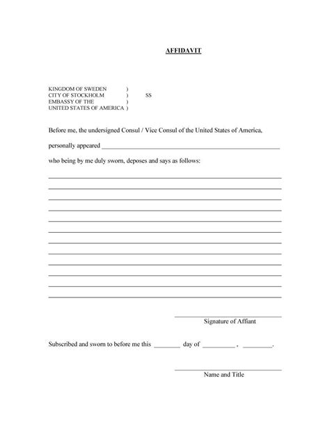 printable blank affidavit form pdf