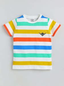 Flipkart.com | Ginie Boys Striped Pure Cotton Regular T Shirt - Round Neck