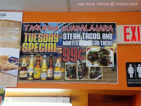 Online Menu of Taqueria Guadalajara Restaurant, Columbus, Ohio, 43231 ...