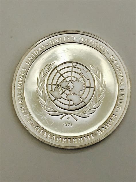 Sold Price: United Nations 1973 Sterling Silver Coin. Collectible ...