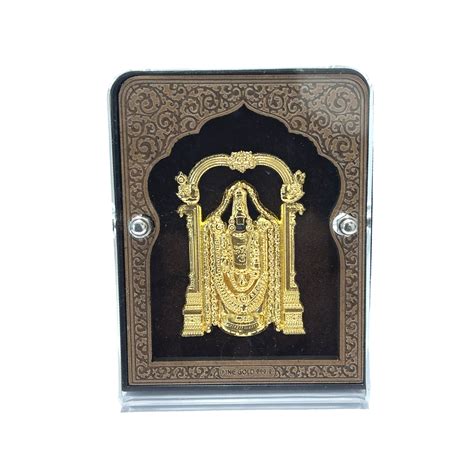Luminous Divinity Tirupati Balaji Gold Plated Silver Photo Frame and P ...