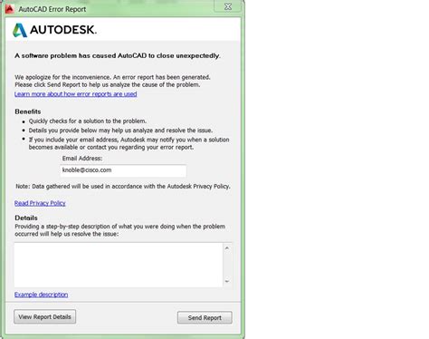 Image result for How to Solve AutoCAD Error Report