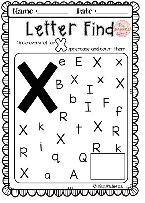 Letter X Worksheets