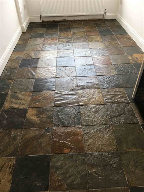 Multi-Coloured Slate Floor Renovated in Camberley Surrey - Stone ...