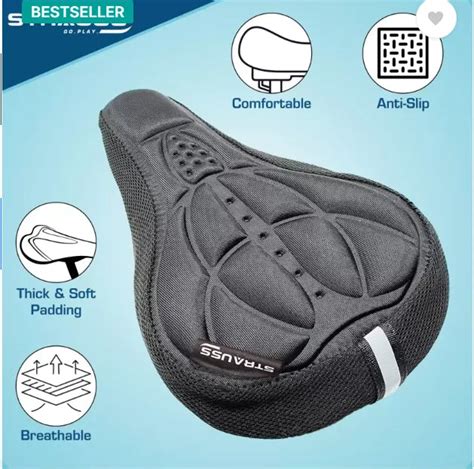 Strauss 3D Sponge | Seat Cushion Bicycle Seat Cover Free Size (Black ...