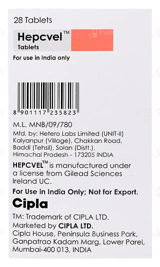 Hepcvel Tablet 28 - Uses, Side Effects, Dosage, Price | Truemeds