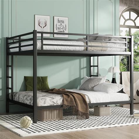 Amazon.com: Queen Over Queen Bunk Beds for Adults,Heavy Duty Adult Bunk ...
