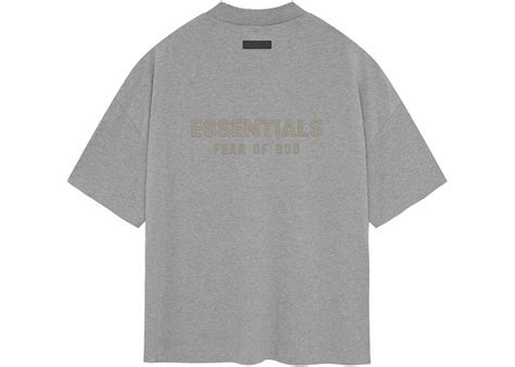 FEAR OF GOD ESSENTIALS V-NECK TEE DARK HEATHER OATMEAL