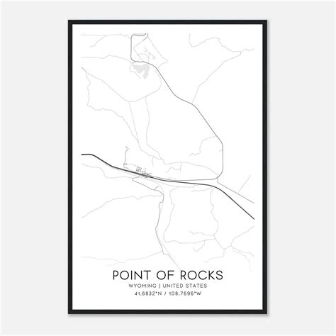 Point Of Rocks Wyoming Map Poster, Modern Home Decor Wall Art Print ...