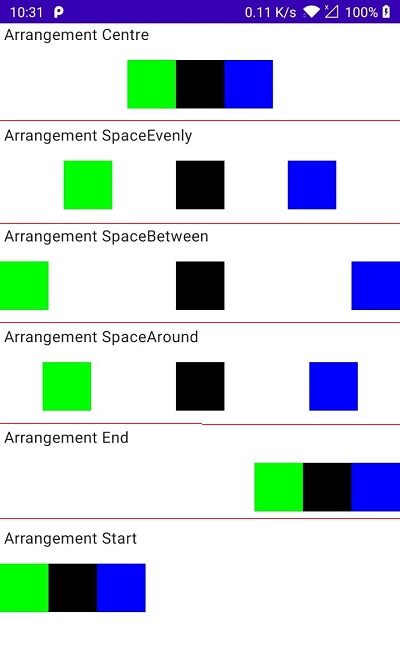 How to create Row Layout with Jetpack Compose?