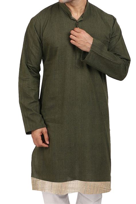 Ramos Mens Olive Green Kurta – Styched Fashion