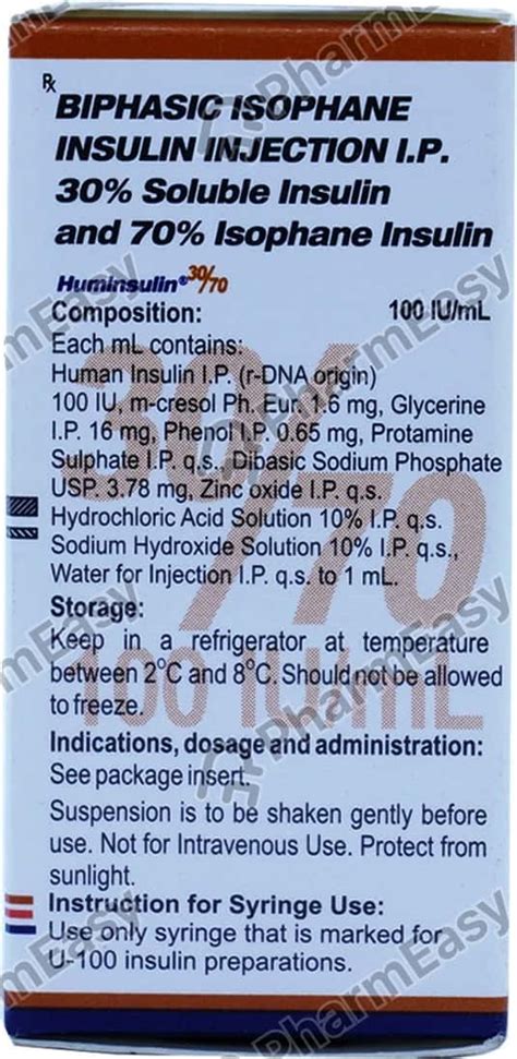 Huminsulin 100 IU/ML Suspension For Injection (10): Uses, Side Effects ...