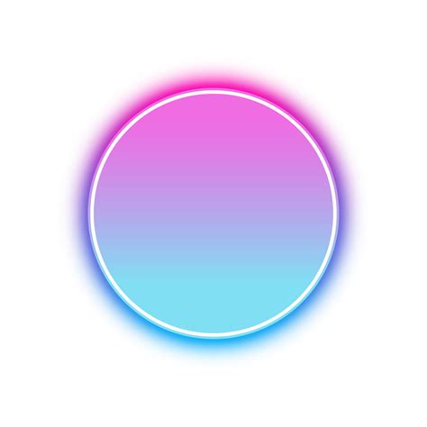 Neon circle stamp glowing in blue and pink light 18748167 PNG